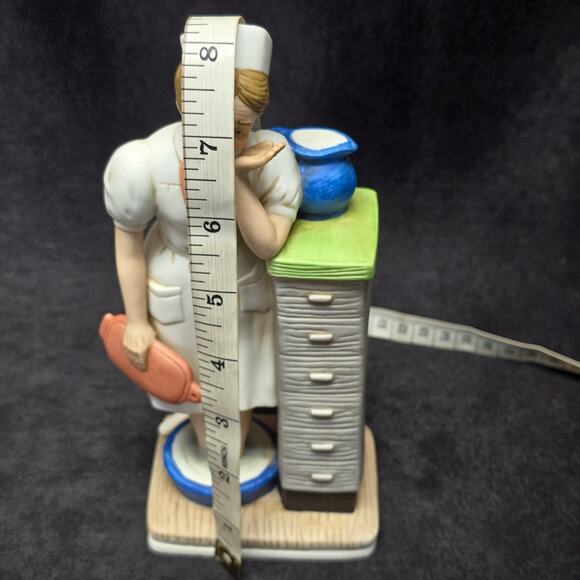 Lefton Tired Nurse with Hot Water Bottle Ceramic Collectible Figurine - Picture 8 of 11